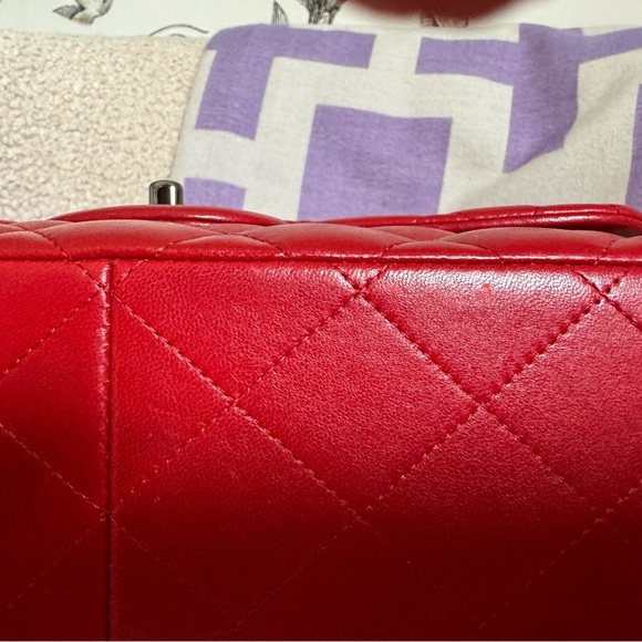 CHANEL LAMBSKIN DOUBLE FLAP JUMBO BAG EXCELLENT CONDITION - Picture 6 of 16